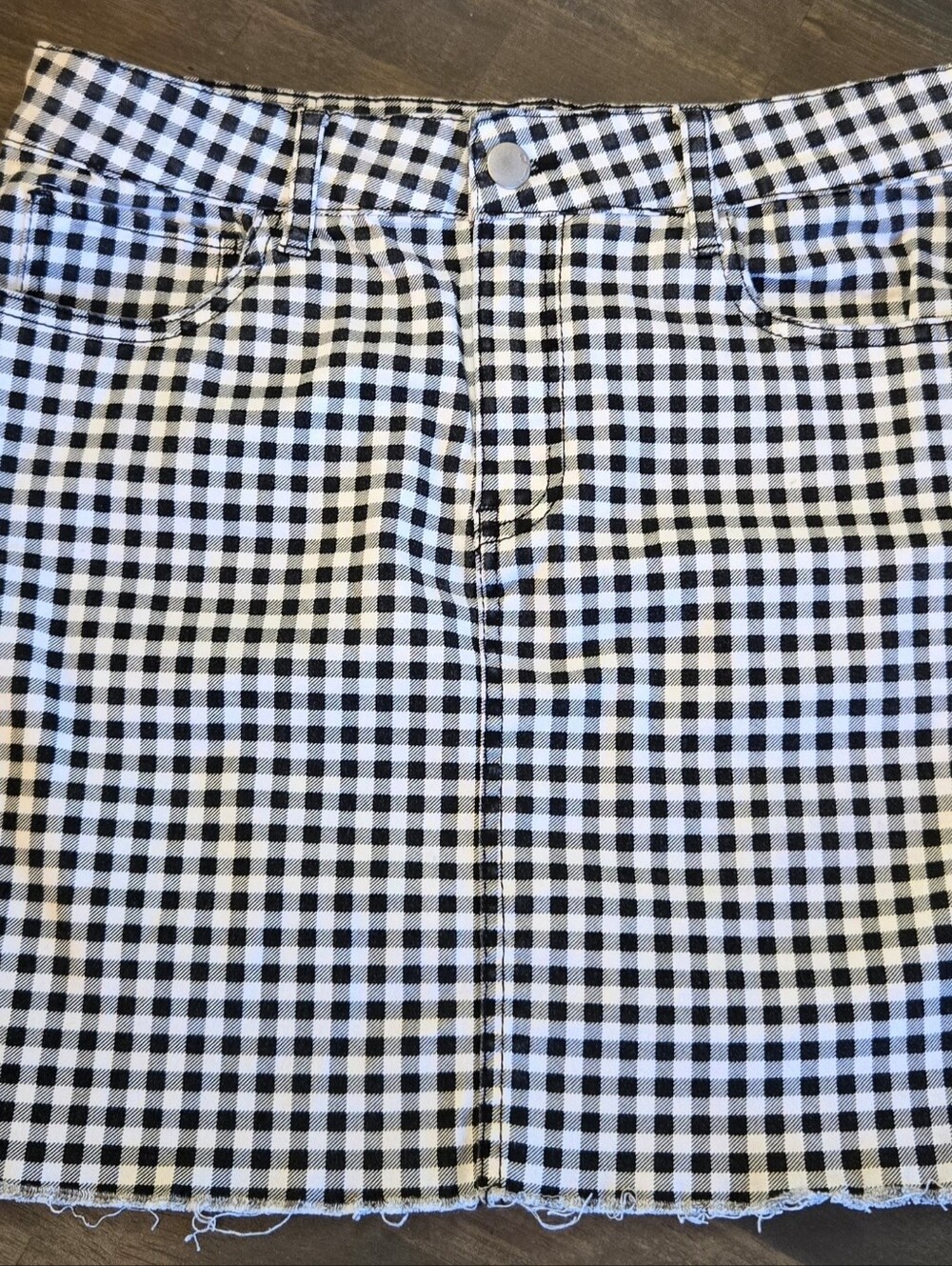 Punk/Edgy Dollhouse Black and White Gingham Mini Skirt